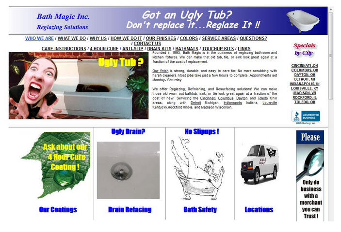 Bath Magic, Inc. website before screenshot