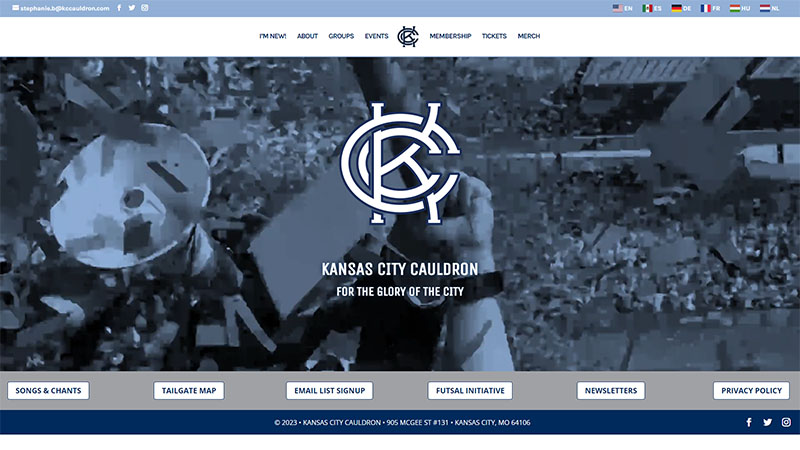 KC Cauldron Website Screenshot